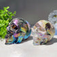 3.2"-4.0" Aura Druzy Zinc Skull Carvings Bulk Wholesale