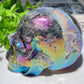 3.2"-4.0" Aura Druzy Zinc Skull Carvings Bulk Wholesale