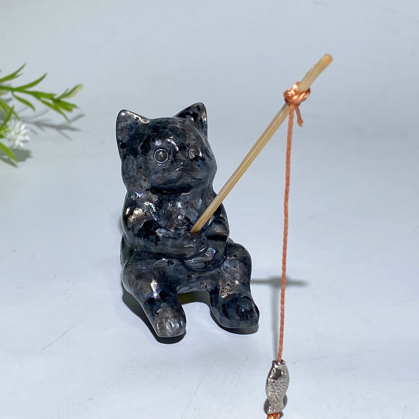 2.3" Crystal Fishing Cat Carving Crystal Healing Bulk Wholesale