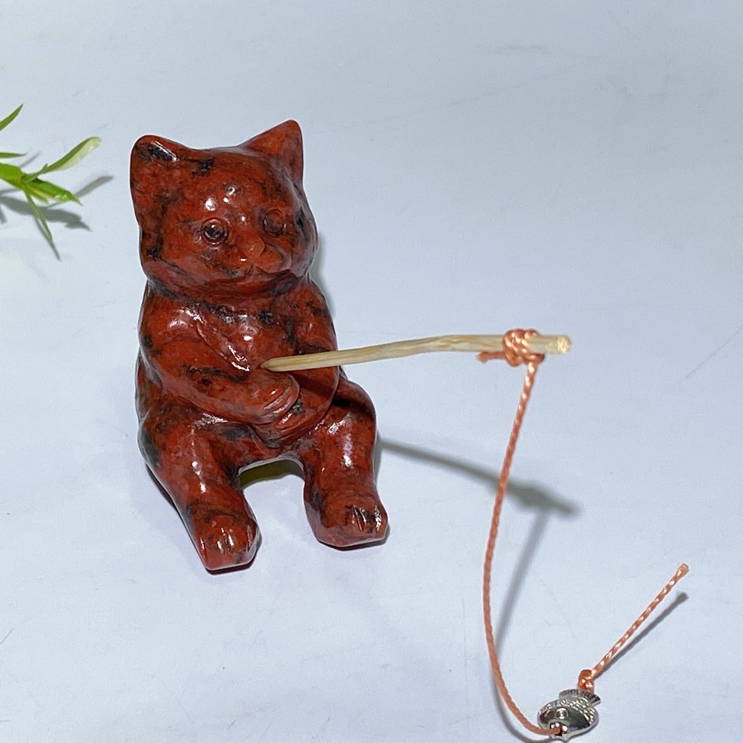 2.3" Crystal Fishing Cat Carving Crystal Healing Bulk Wholesale