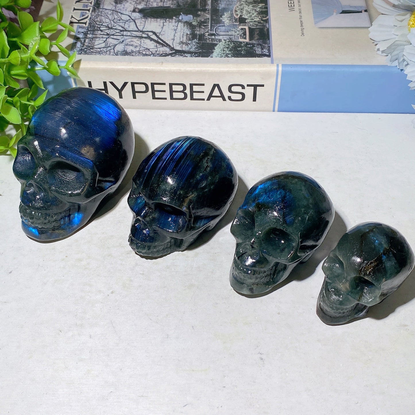 2.0"-3.0" Labradorite Skull Carvings Bulk Wholeesale