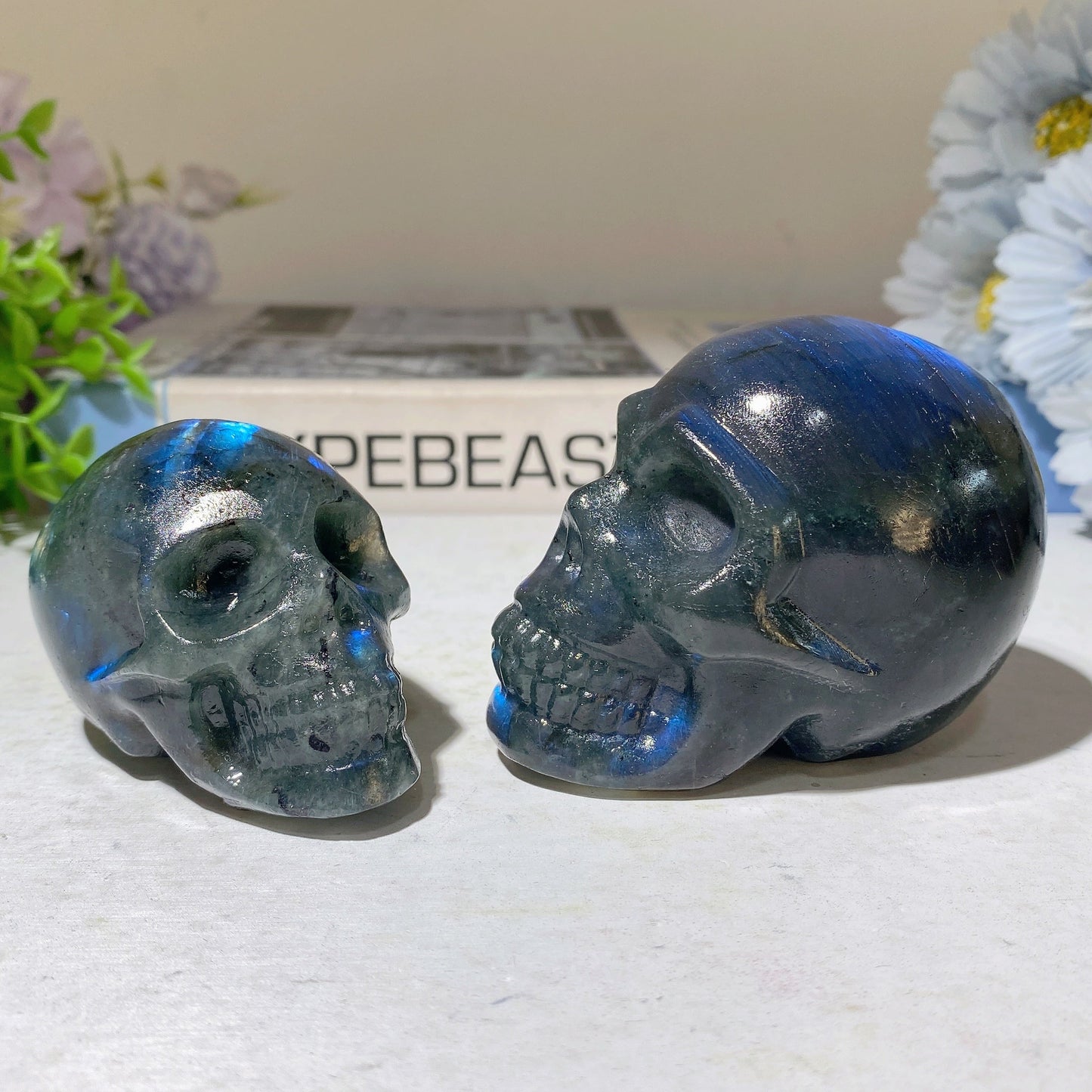 2.0"-3.0" Labradorite Skull Carvings Bulk Wholeesale