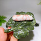 2.7" Crystal Silkworm on Serpentine Leaf Carving Crystal Healing Bulk Wholesale