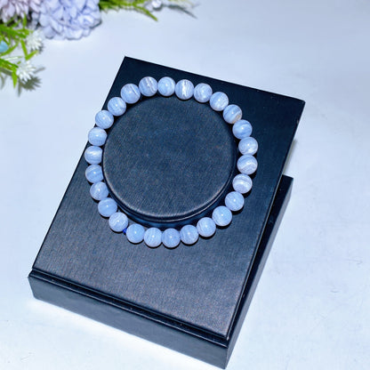 7-8.5mm Blue Lace Agate Bracelet Crystal Healing Bulk Wholesale