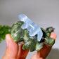 2.7" Crystal Dinosaur on Leaf Carving Crystal Healing Bulk Wholesale