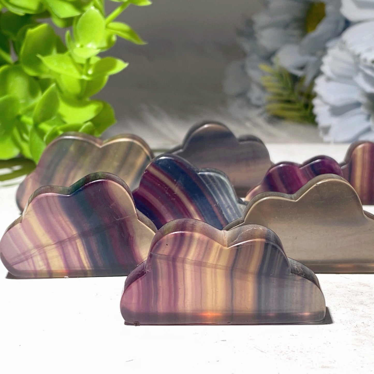 1.0"-2.0" Rainbow Fluorite Mini Cloud Carvings Bulk Wholesale