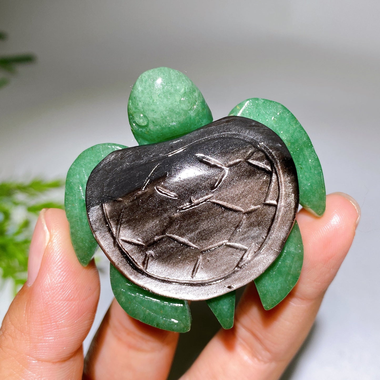 2.0"-2.2" Crystal Turtle with Green Aventurine Base Crystal Healing Bulk Wholesale