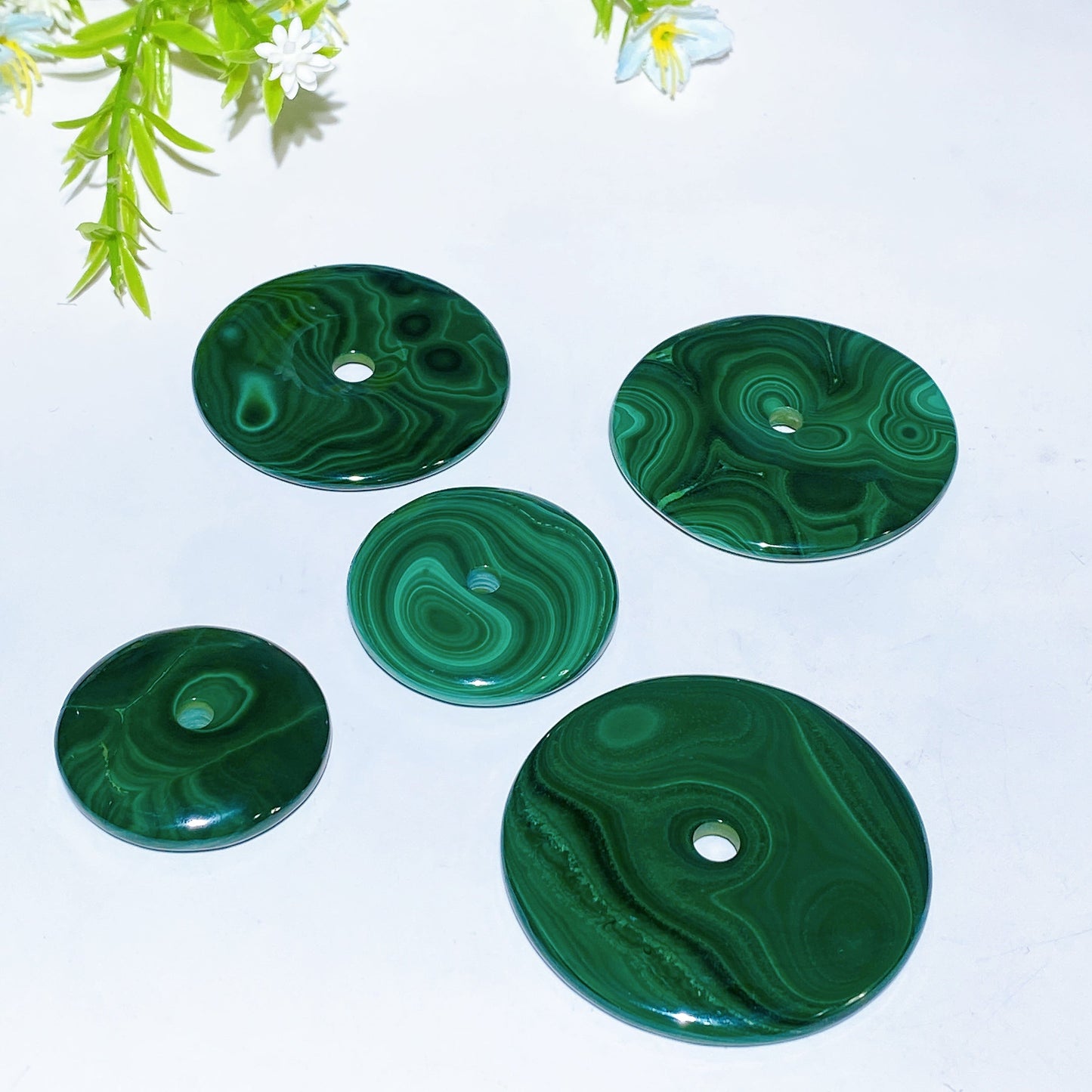 35-55mm Malachite Donut Pendant Crystal Healing Bulk Wholesale