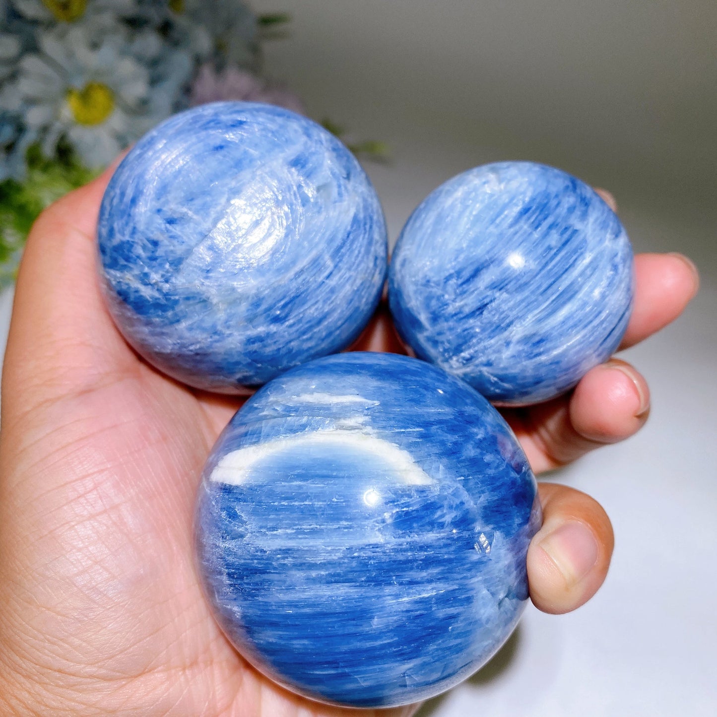 4-8cm Blue Kyanite Sphere Crystal Healing Bulk Wholesale