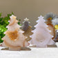 3.8" Druzy Agate Christmas Tree Carvings Bulk Wholesale