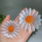 2.5" 3.5" Selenite Sunflower Carving Crystal Healing Bulk Wholesale