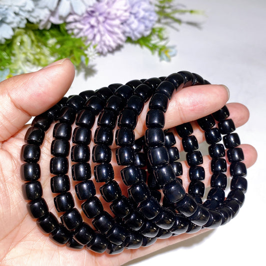 8.5mm Black Onyx Pumpkin Bracelet Crystal Healing Bulk Wholesale