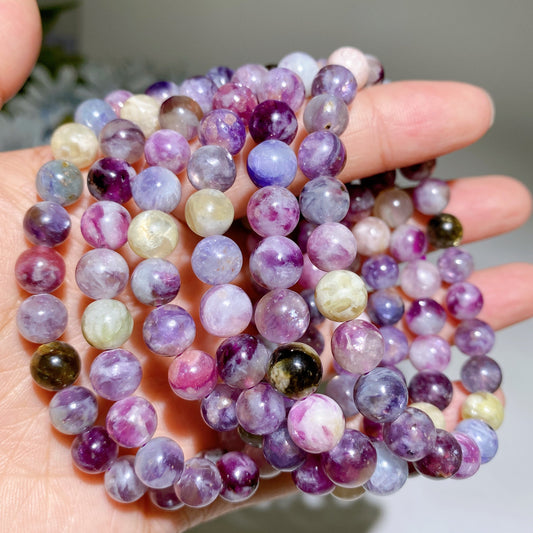8mm Purple Mica Bracelet Crystal Healing Bulk Wholesale