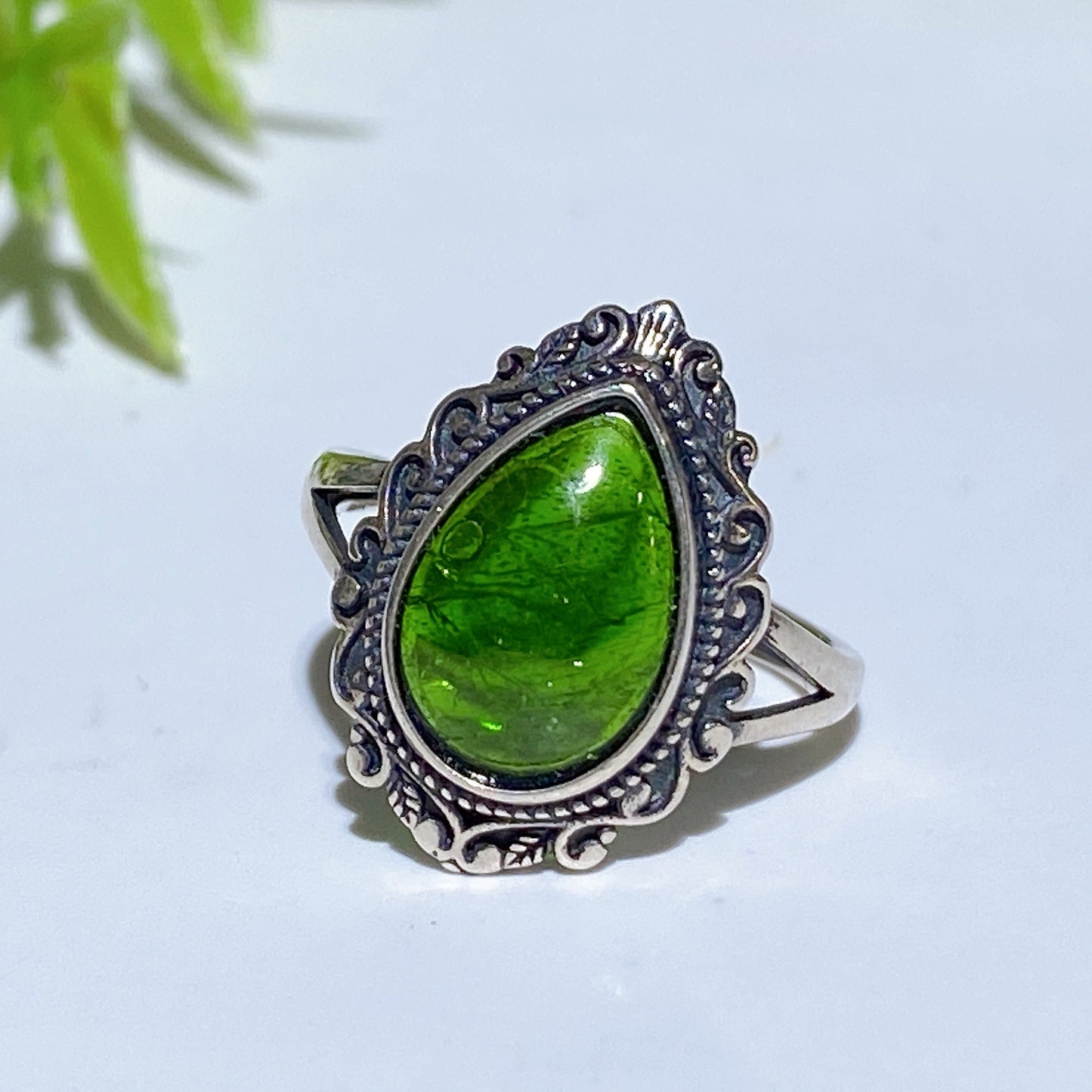 925 Silver Chrome Diopside Ring Crystal Healing Bulk Wholesale