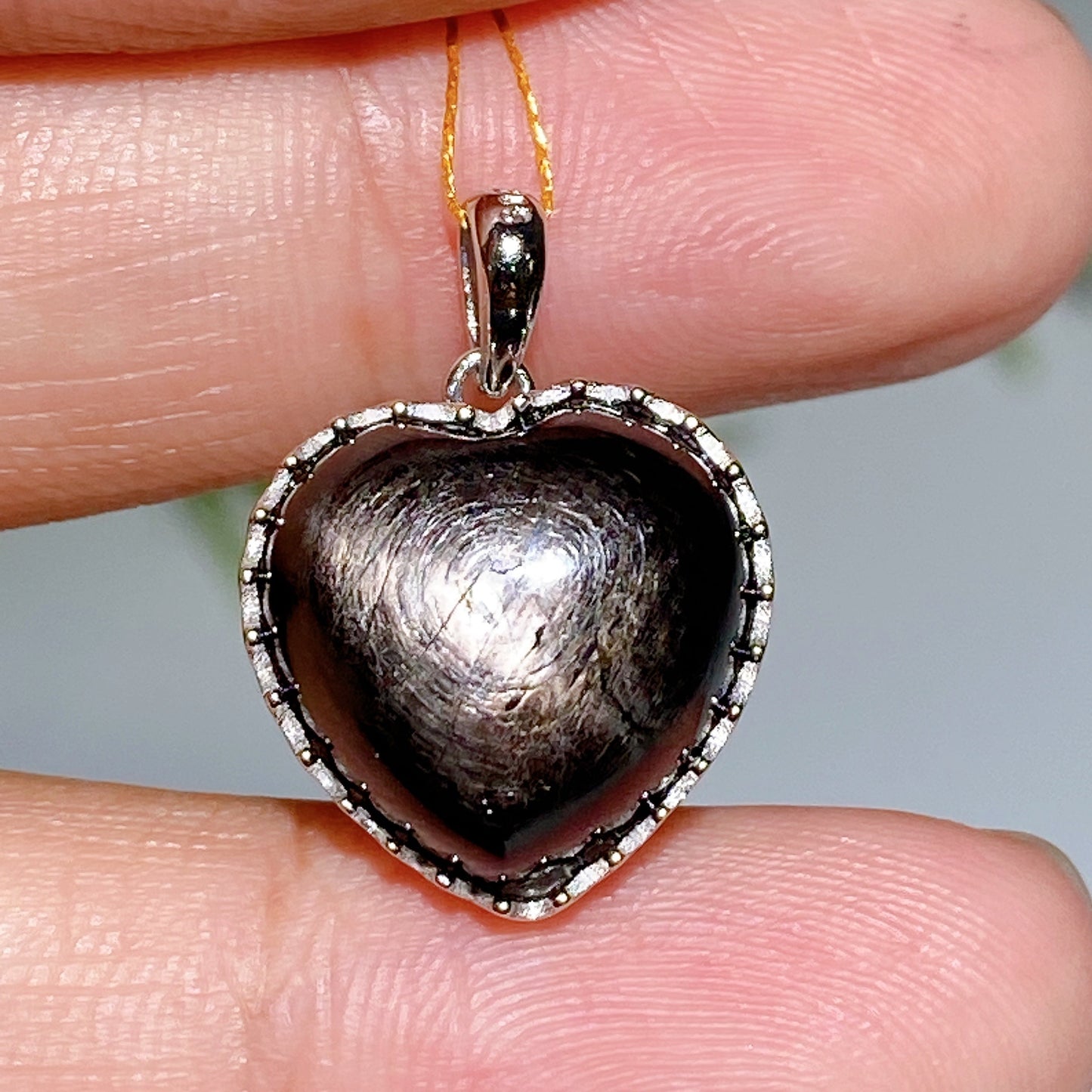 15mm Sterling Silver Hypersthene Heart Pendant Crystal Healing Bulk Wholesale