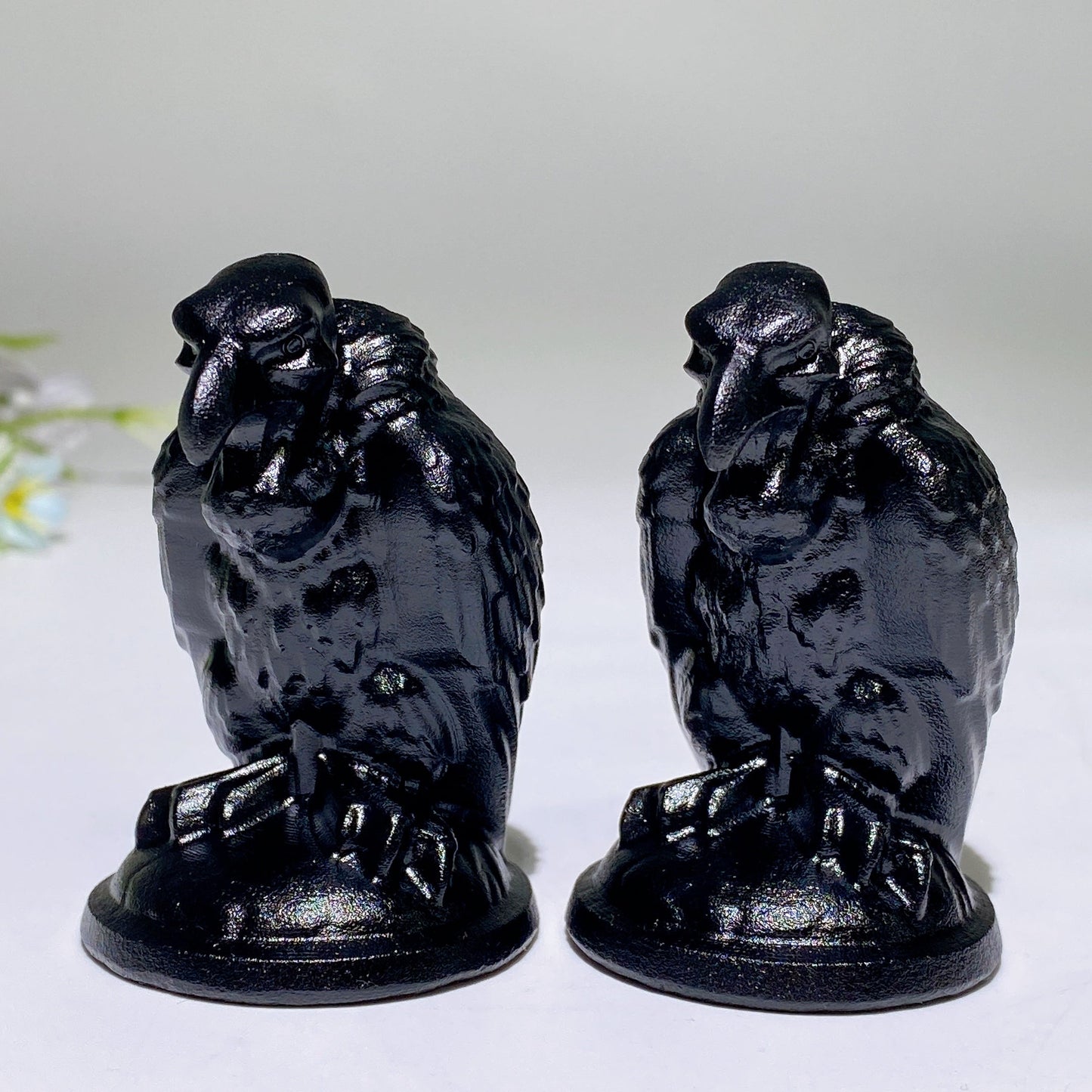 2.4" Black Obsidian Vulture Carving Crystal Healing Bulk Wholesale