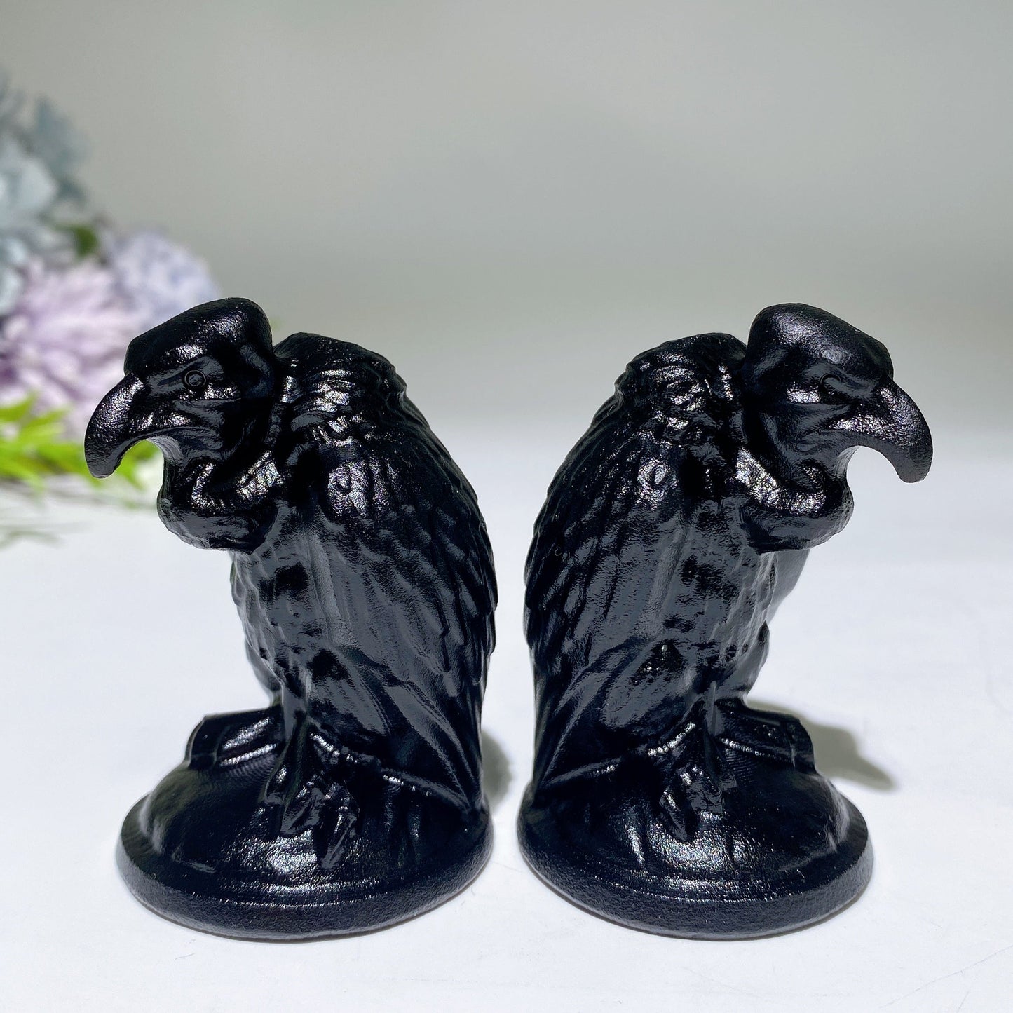 2.4" Black Obsidian Vulture Carving Crystal Healing Bulk Wholesale