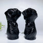 4.0" Black Obsidian Skull Fist Carving Crystal Healing Bulk Wholesale