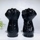 4.0" Black Obsidian Skull Fist Carving Crystal Healing Bulk Wholesale