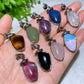 Crystal Pendant with Silver Snake Decor Crystal Healing Bulk Wholesale