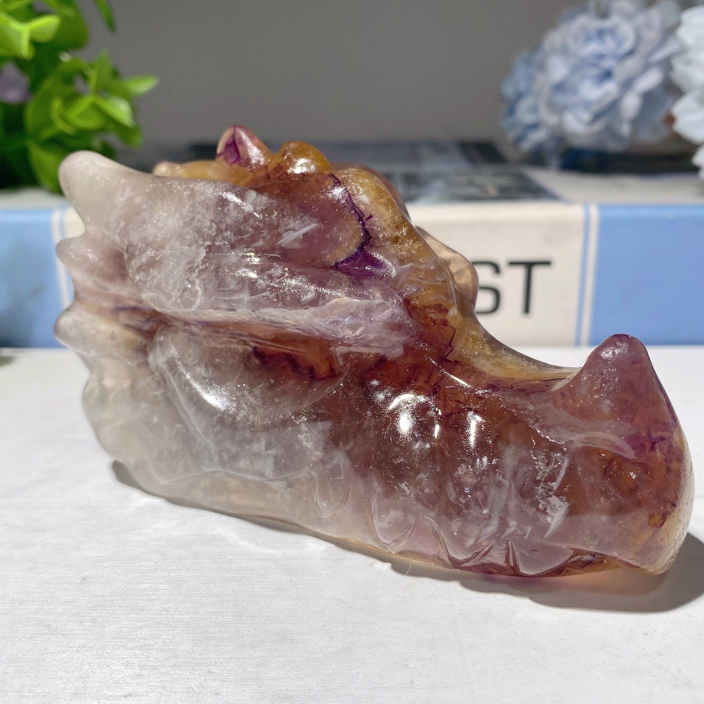 3.7" Fluorite Dragon Head Carvings Bulk Whoelsale