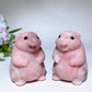 2.3" Pink Opal Marmot Carving Crystal Healing Bulk Wholesale
