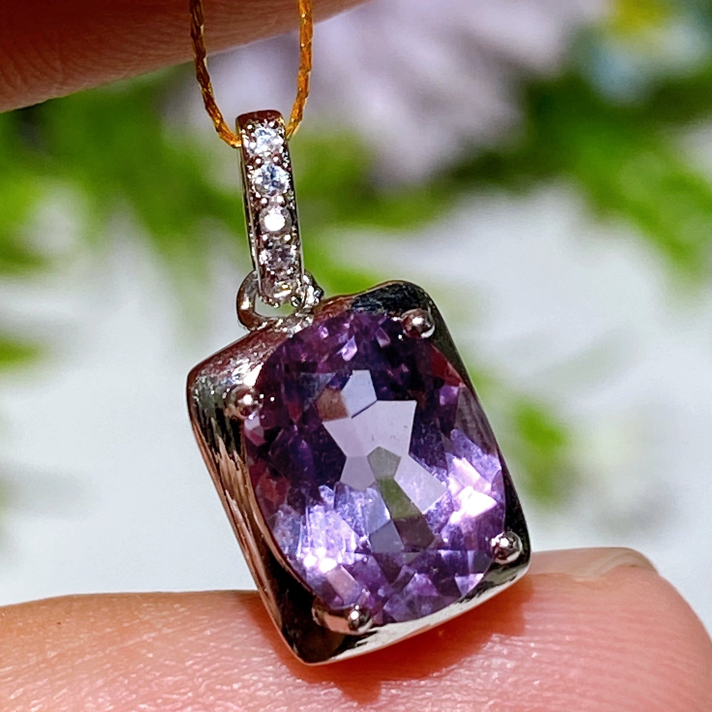 925 Silver Faceted Amethyst Pendant Crystal Healing Bulk Wholesale