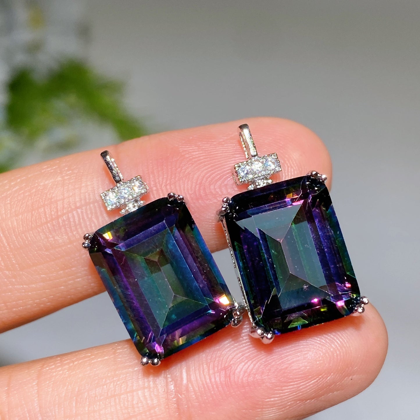 Multi Topaz Cube Sugar Pendant Crystal Healing Bulk Wholesale