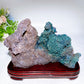 23cm Large unique Grape Agate Specimen with Free Wooden Stand Crystal Healing Bulk Wholesale