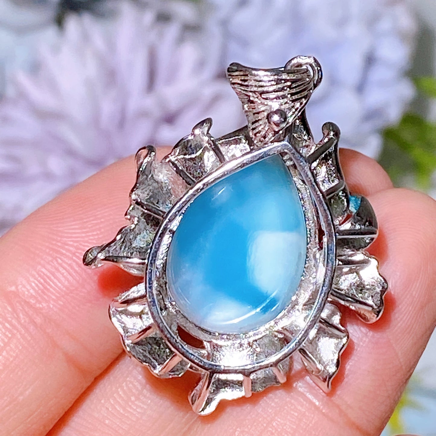Sterling Silver Larimar Pendant Crystal Healing Bulk Wholesale