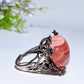 Sterling Silver Rhodochrosite Heart Ring Crystal Healing Bulk Wholesale