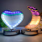 Moss Agate Fluorite Heart Moon Shape Lamp with USB Free Form Bulk Wholesale