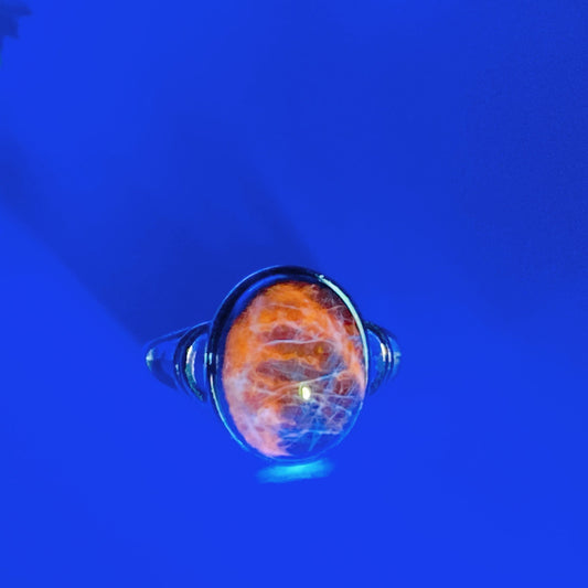 Sterling Silver UV Reactive Hackmanite Ring Crystal Healing Bulk Wholesale