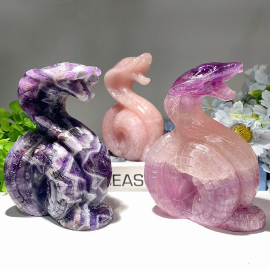 5.0" Mixed Crystal Snake Carvings Bulk Wholesale