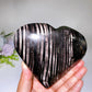 5.0" Large Unique Hypersthene Heart Carving with Stand Crystal Healing Bulk Wholesale