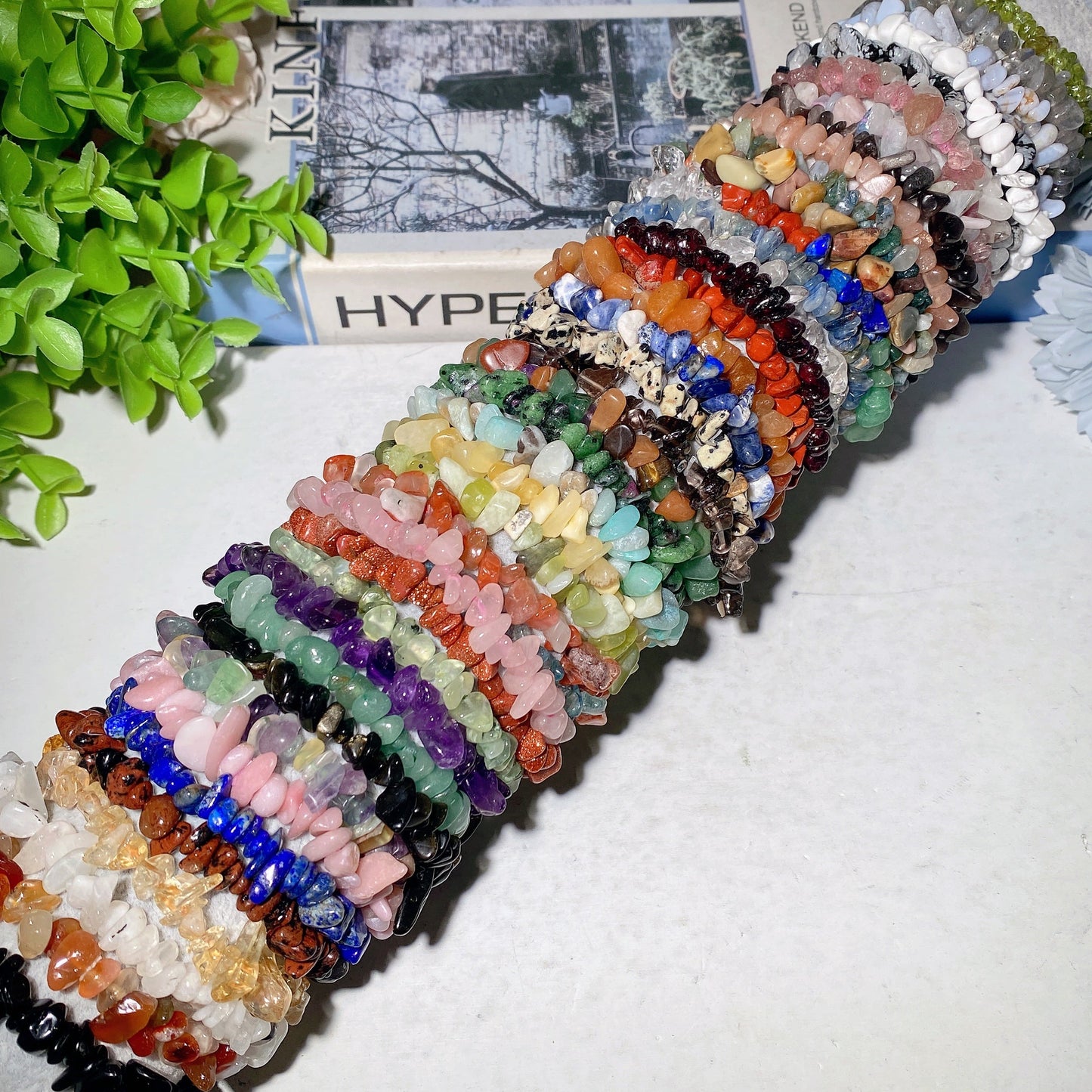 100pcs Mixed Crystal Chips Bracelets Bulk Deal Wholesale