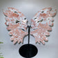 Large Unique Druzy Cotton Candy Agate Butterfly Wings Carving with Stand Crystal Healing Bulk Wholesale
