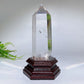Unique Blue Needle in Quartz Tower with Wooden Stand Crystal Healing Bulk Wholesale