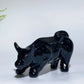 3.9" Black Obsidian Bull Carving Crystal Healing Bulk Wholesale