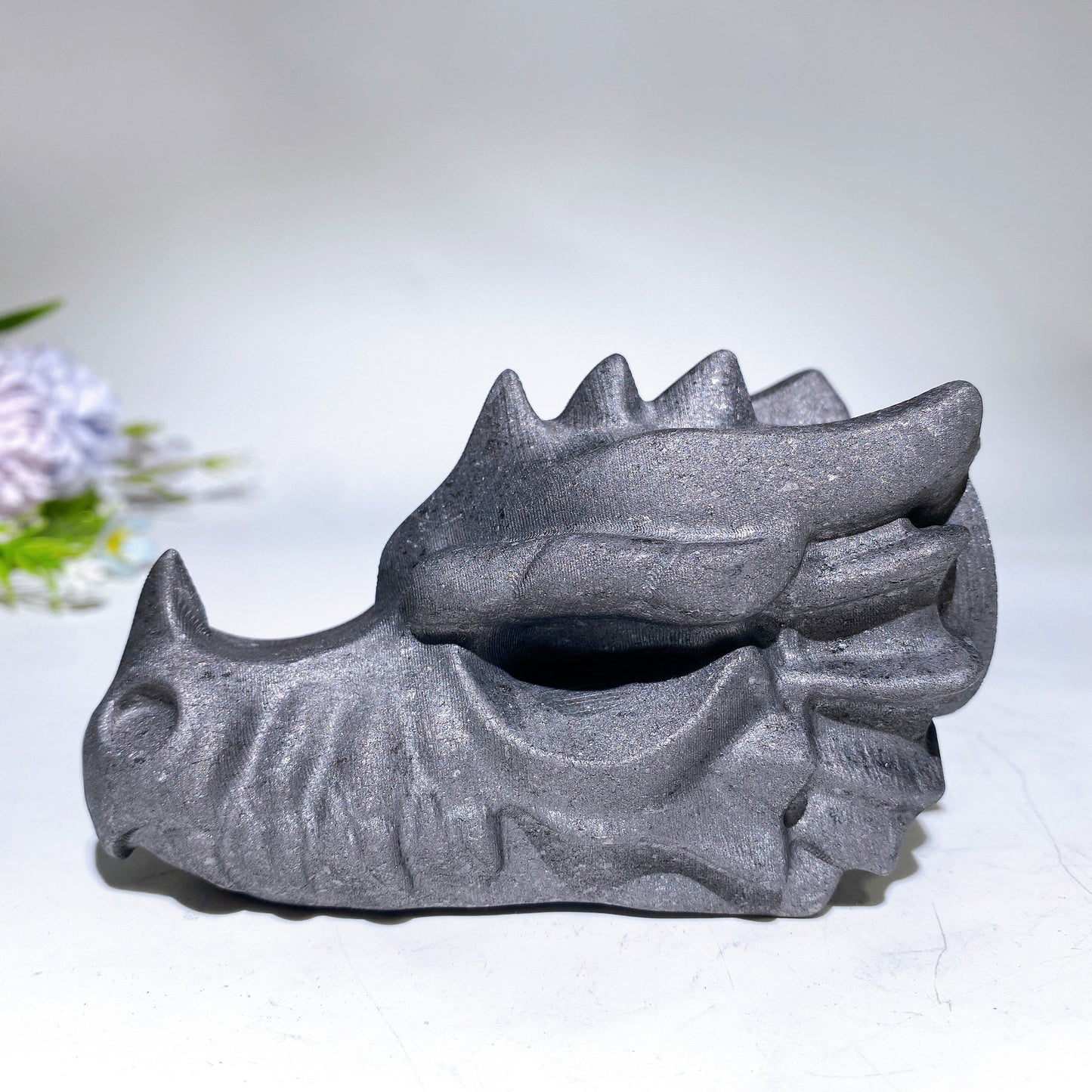 4.1" Schungite Dragon Head Carving Crystal Healing Bulk Wholesale