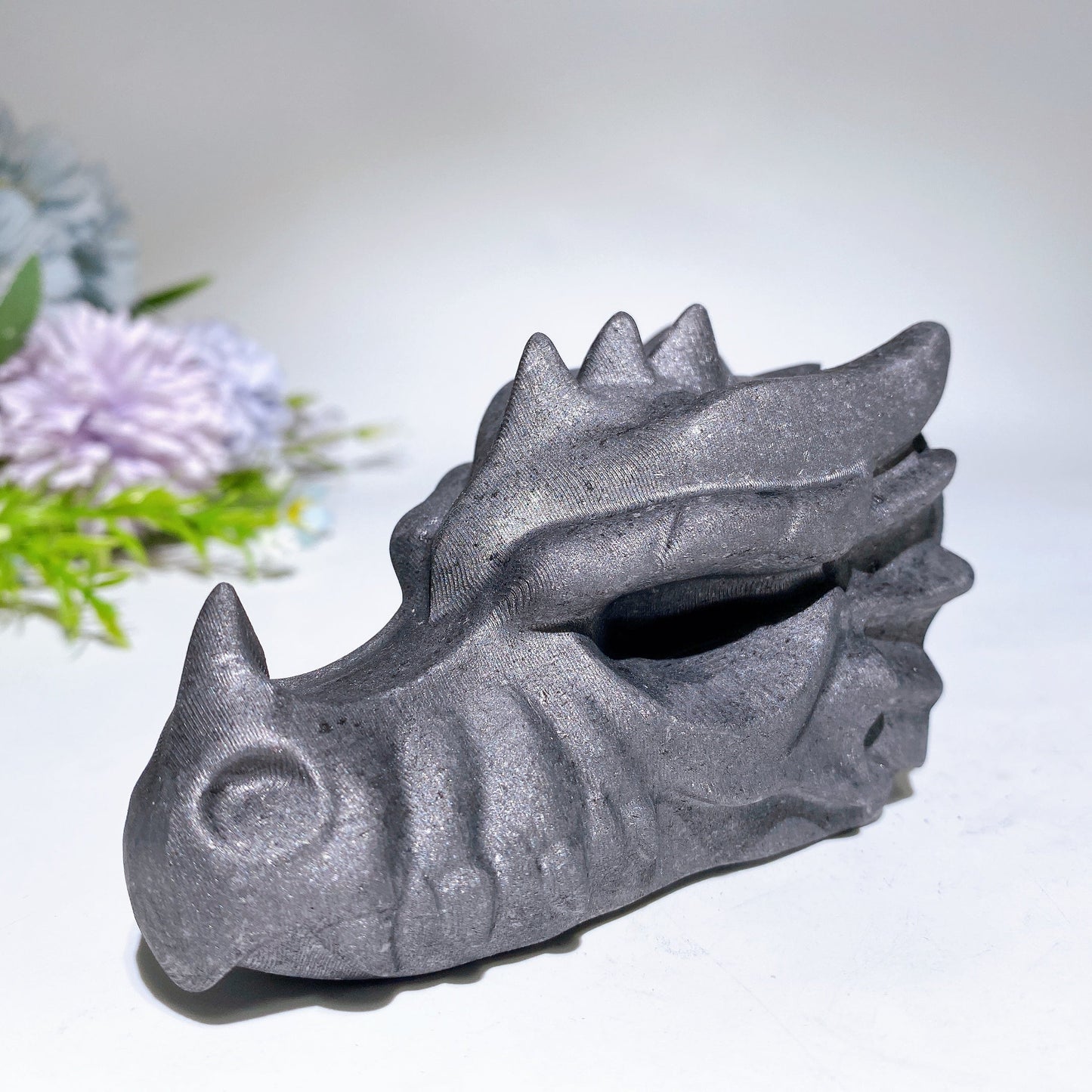 4.1" Schungite Dragon Head Carving Crystal Healing Bulk Wholesale