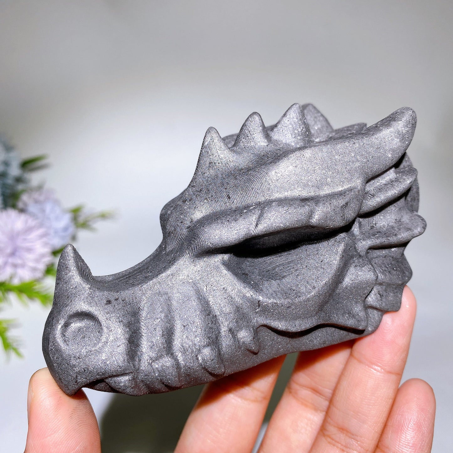 4.1" Schungite Dragon Head Carving Crystal Healing Bulk Wholesale