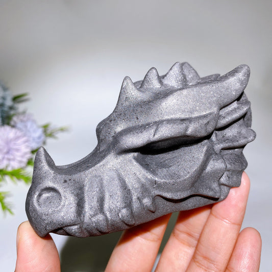 4.1" Schungite Dragon Head Carving Crystal Healing Bulk Wholesale
