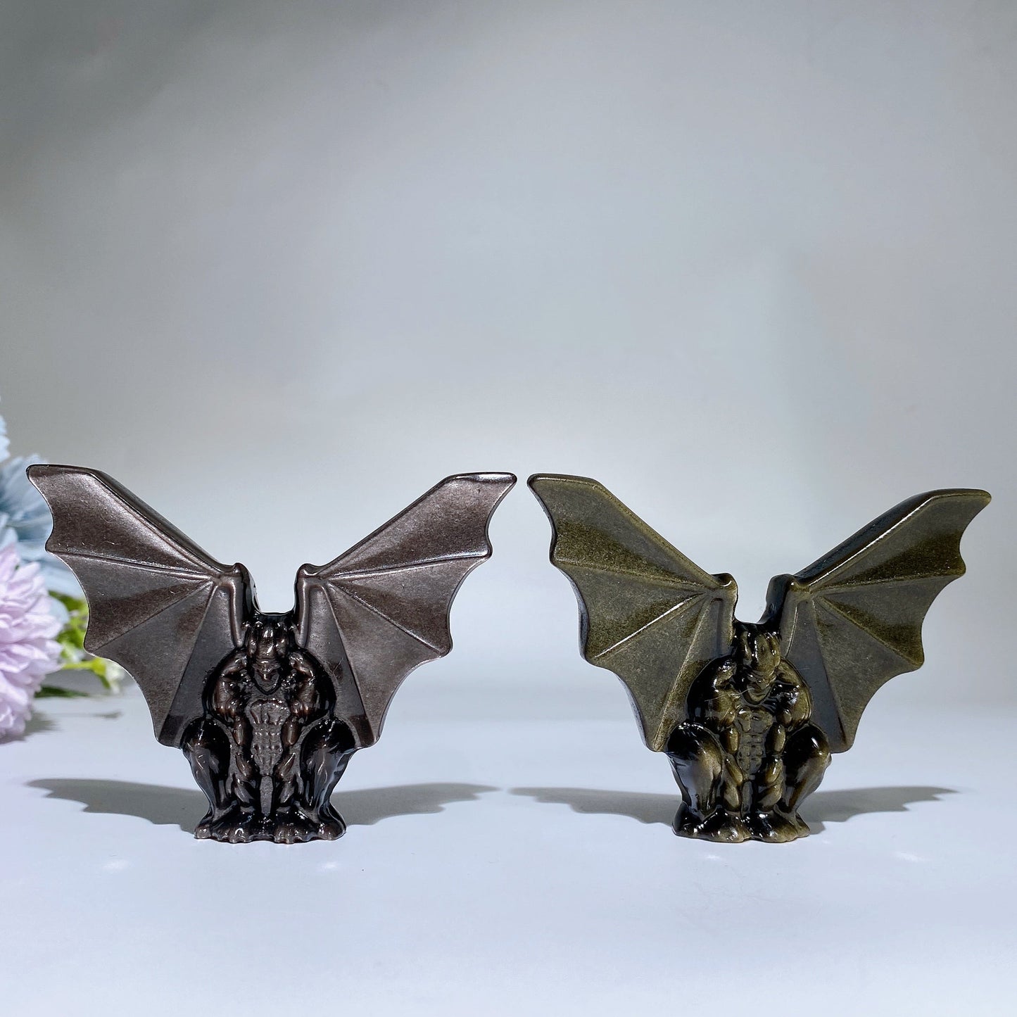 Golden Obsidian Silver Obsidian Gargoyle Carving Crystal Healing Bulk Wholesale