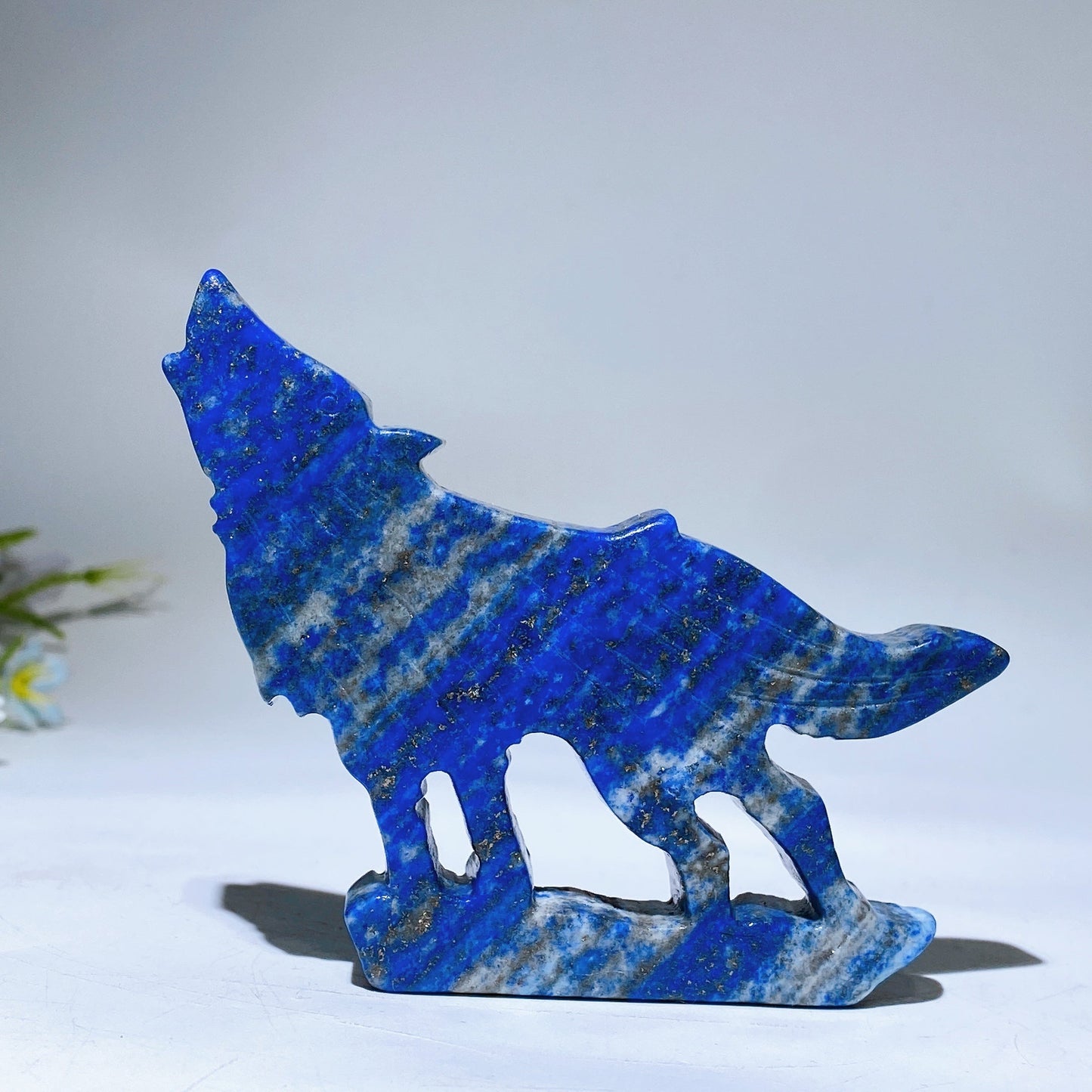 3.5" Lapis Wolf Carving Slab Crystal Healing Bulk Wholesale