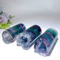 11-13cm Rainbow Fluorite Cylinder Candle Free Form Crystal Healing Bulk Wholesale