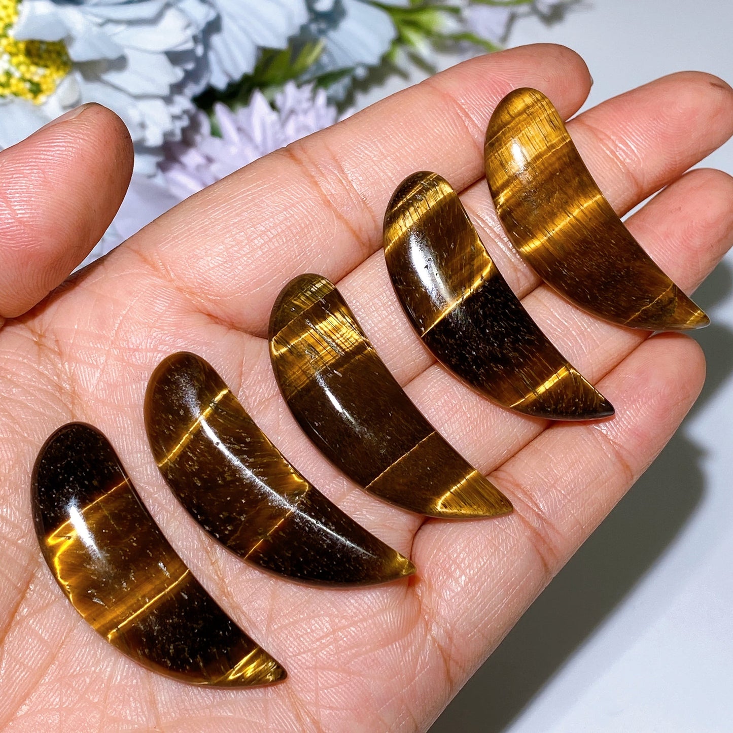 Yellow Tiger's Eye Red Tiger's Eye Heart Cabochon for Jewelry DIY  Crystal Healing Bulk Wholesale