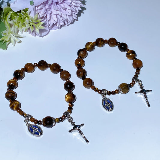 8mm Yellow Tiger's Eye Bracelet Crystal Healing Bulk Wholesale