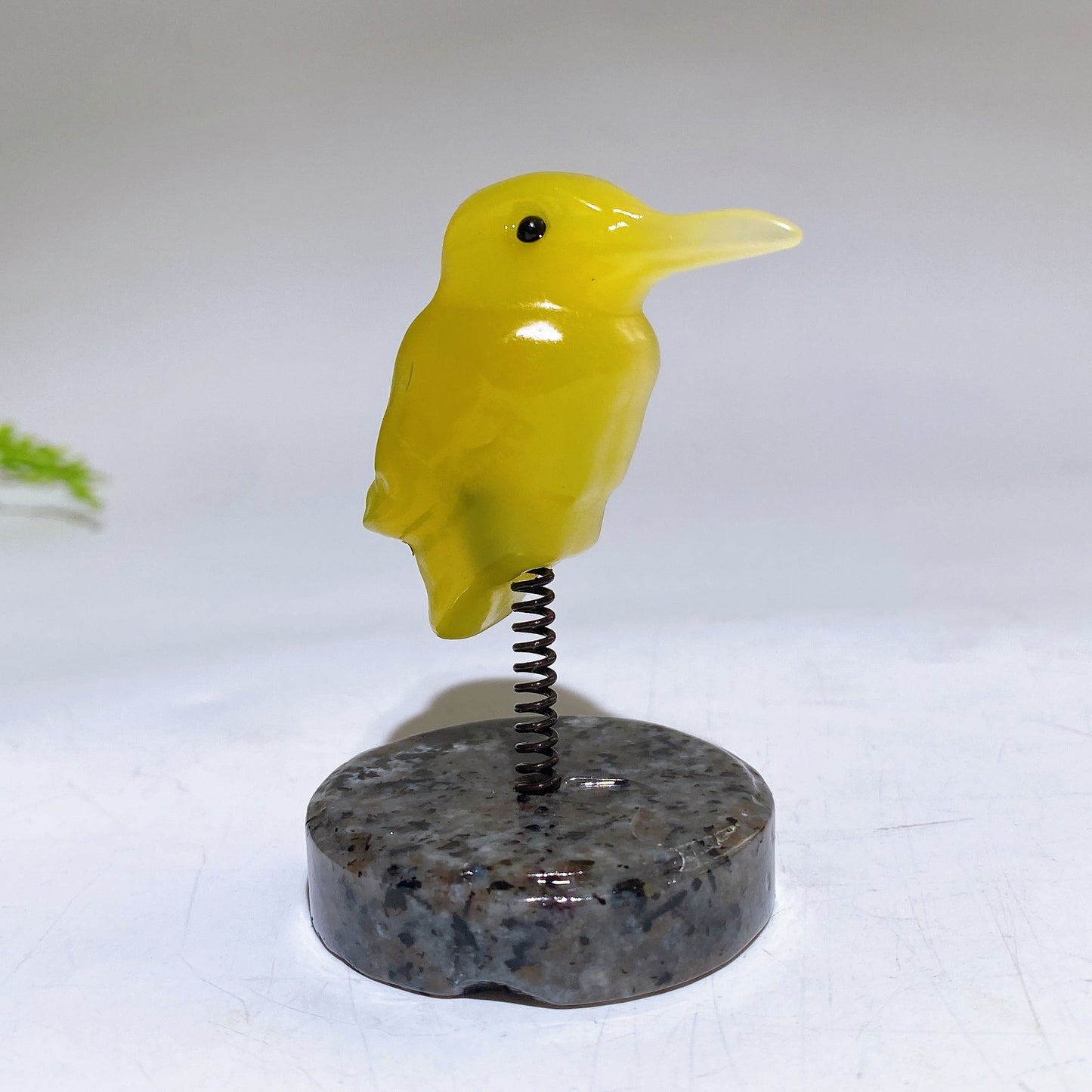 Cat's Eye Hummingbird on Spring with UV Reactive Yooperlite Base Free Form Crystal Healing Bulk Wholesale