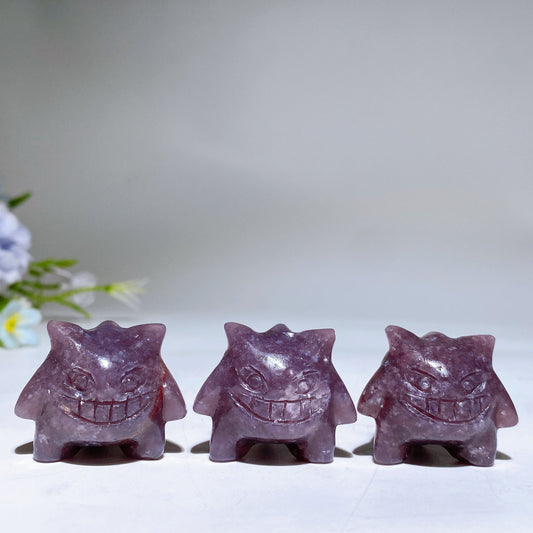 1.1" Purple Mica Gengar Pokemon Carving Crystal Healing Bulk Wholesale